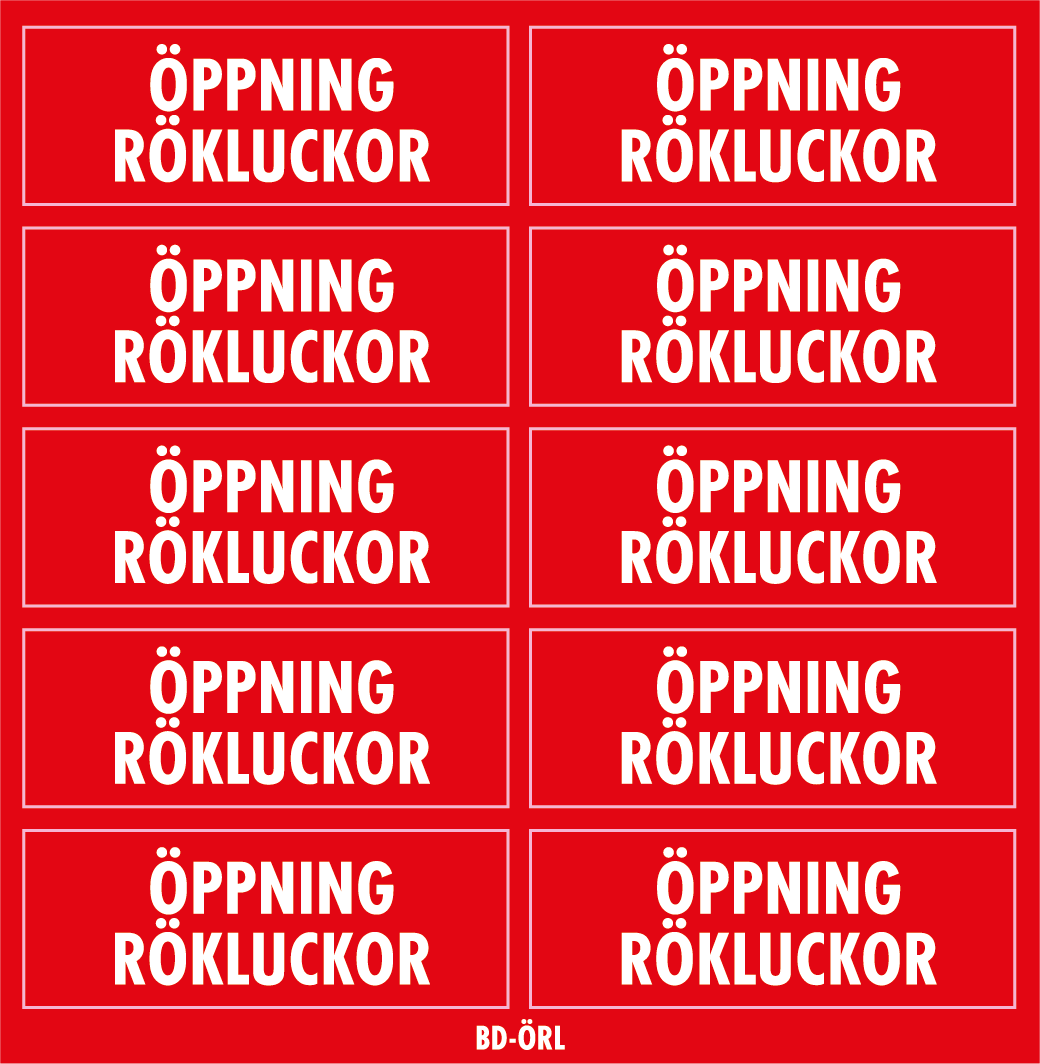 Dekal Öppning Rökluckor 41x15 - 10/ark