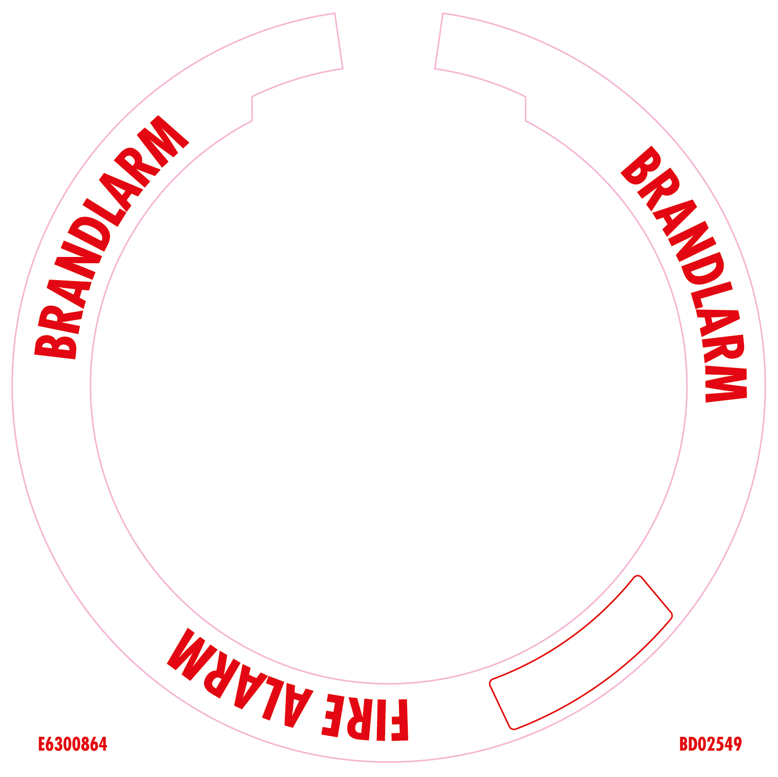 Detektordekal Brandlarm/Fire Alarm 124mm - 10-pack