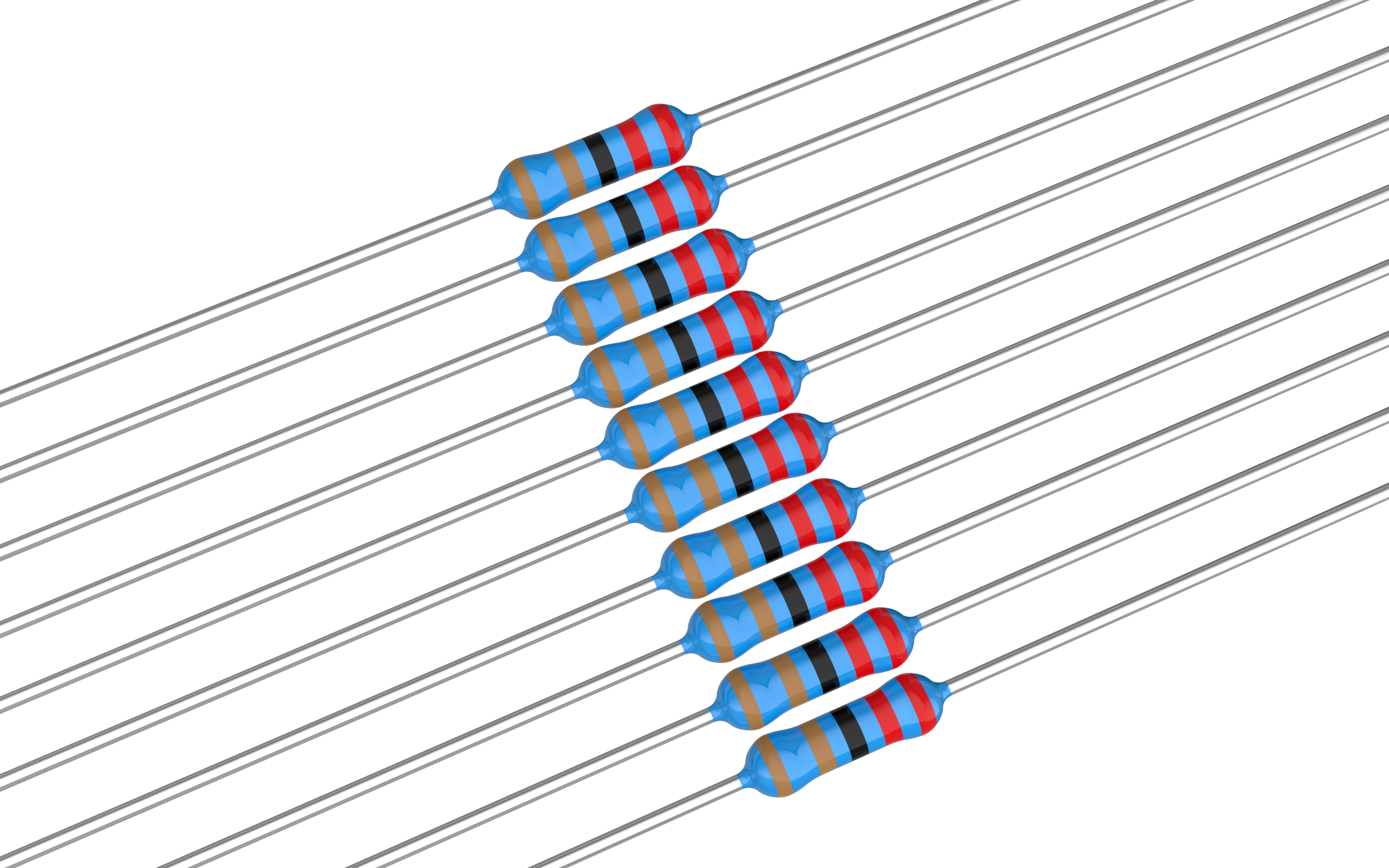 Motstånd 2,2 kOhm 0,25W 10-Pack