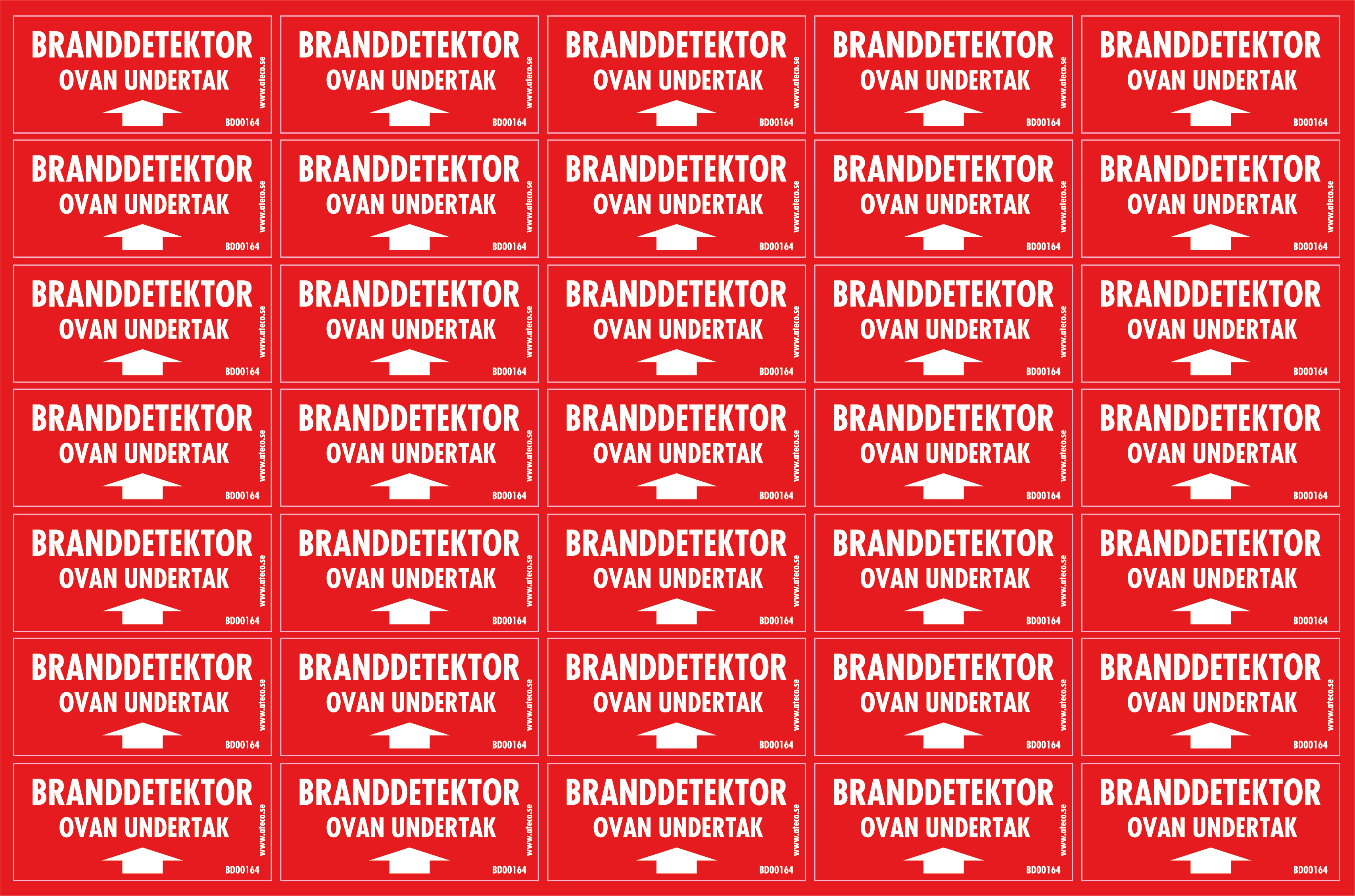 Dekal Branddetektor ovan undertak 55x25 - 35/ark