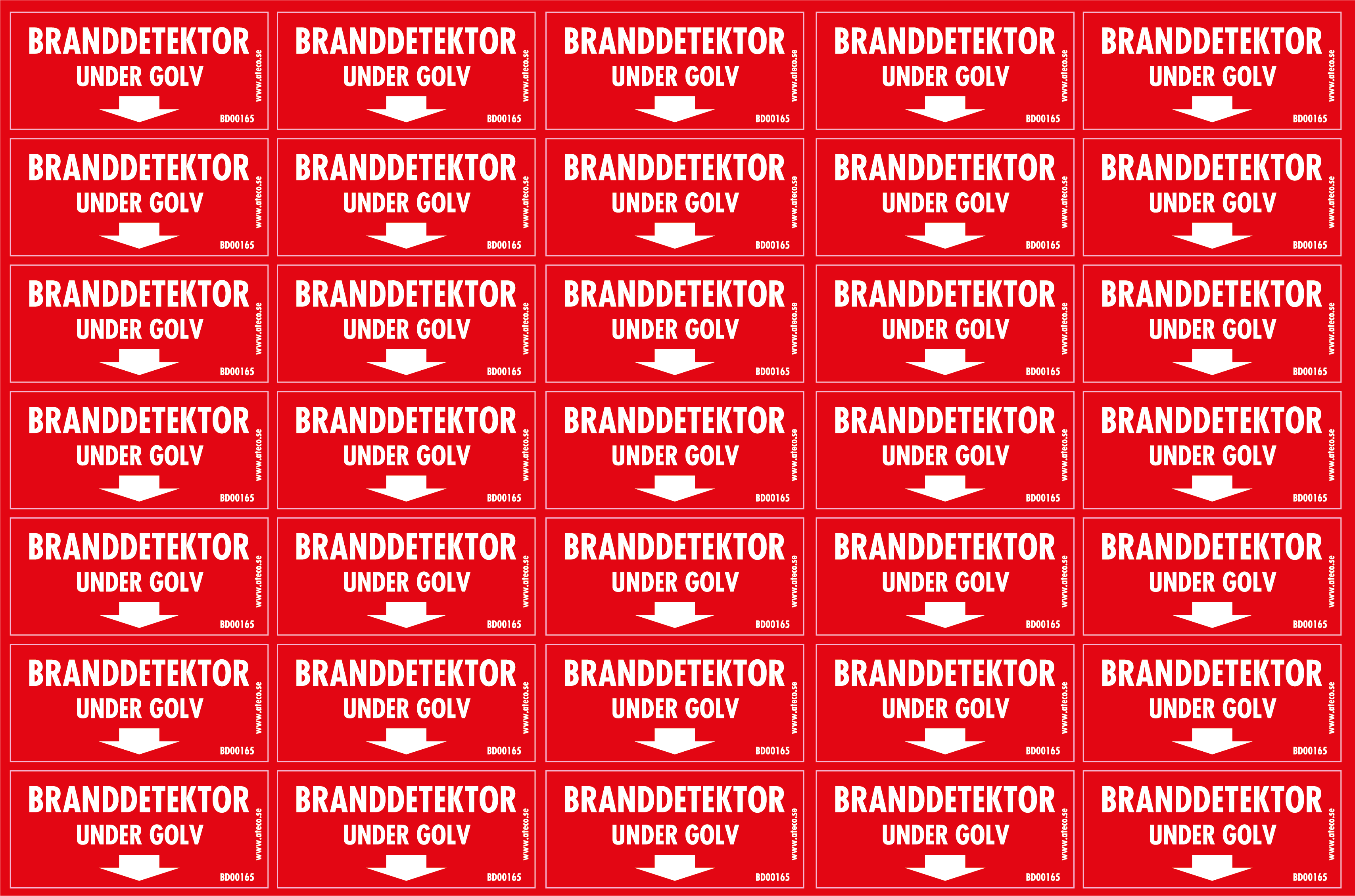 Dekal Branddetektor under golv 55x25 - 35/ark