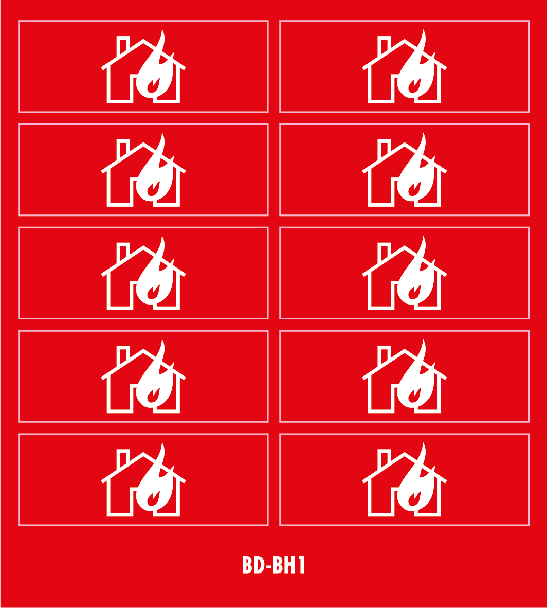 Dekal Brinnande hus 41x15 - 10/ark
