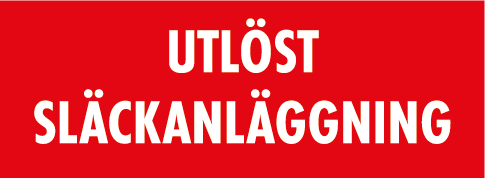 Dekal Utlöst släckanläggning 41x15 - 10/ark