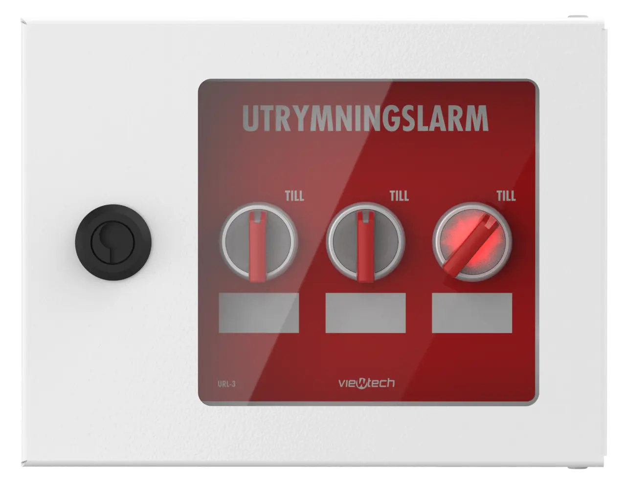 Manöverskåp för utrymningslarm 3 sektioner