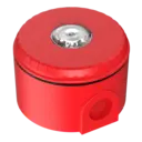 Blixtljus Solista  Röd EN54-23 Tak IP65 Vit blixt