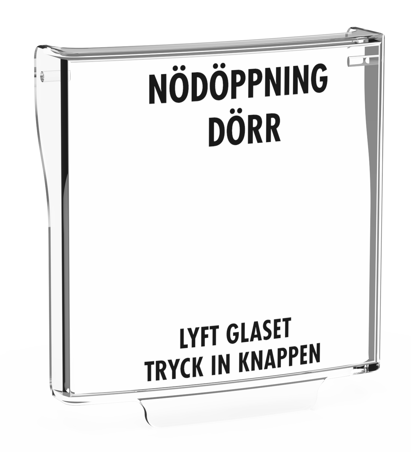 Glaslucka larmknapp Nödöppning