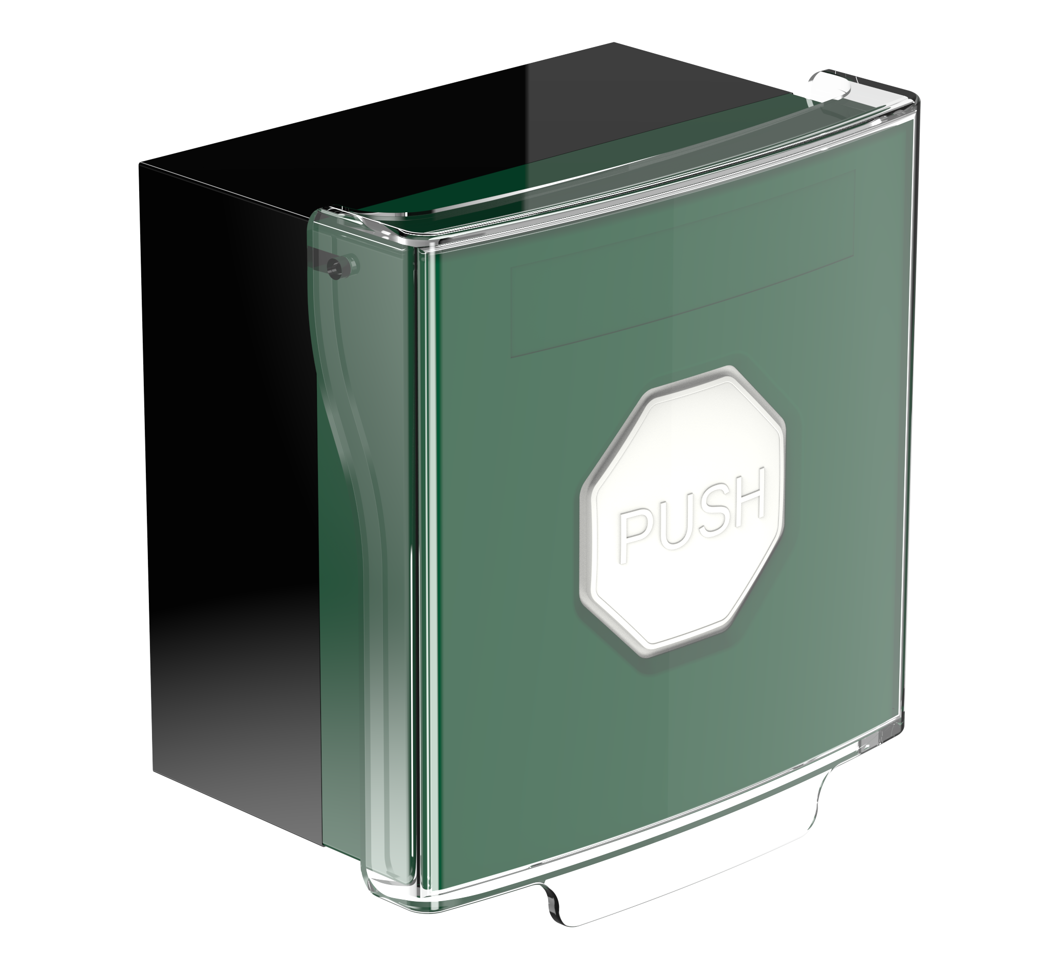 Larmknapp, Grön m Vit knapp