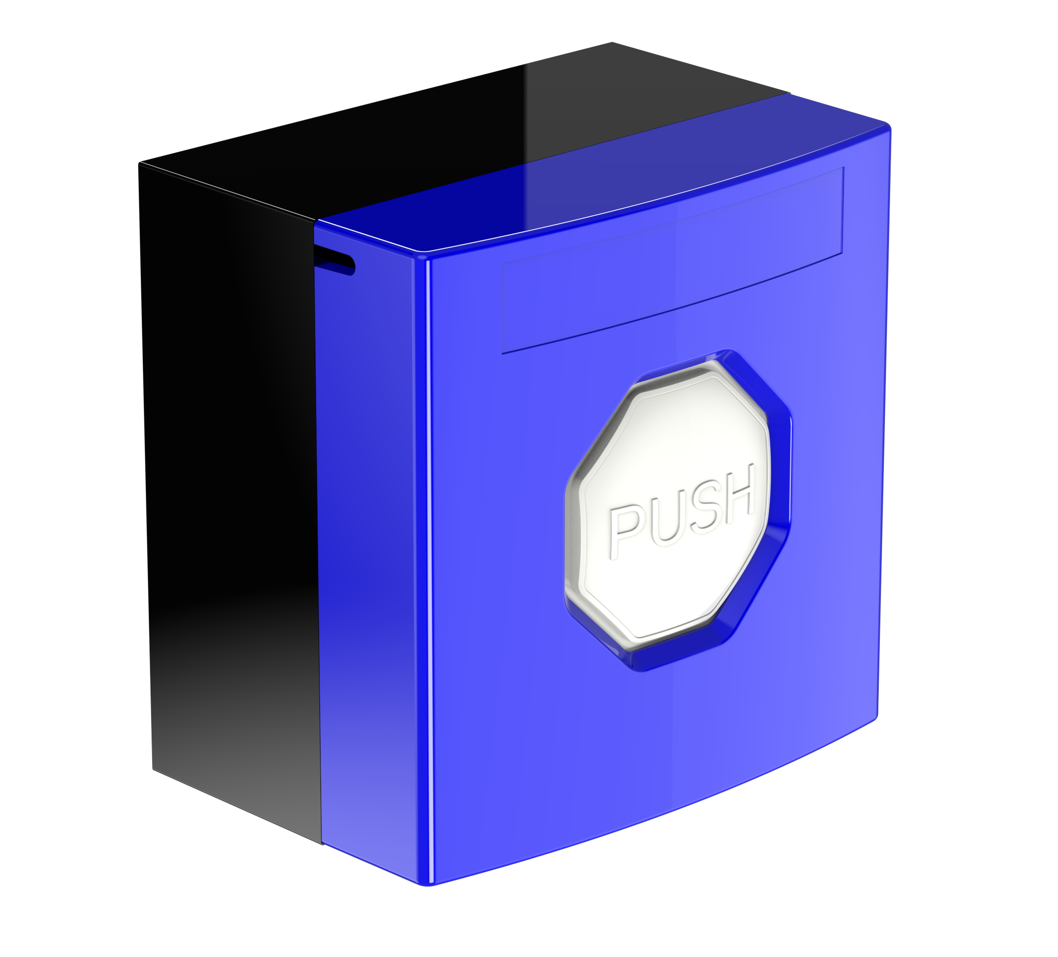 Larmknapp Blå m. Vit knapp