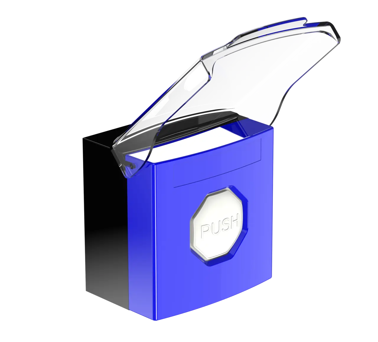 Larmknapp Blå m. Vit knapp