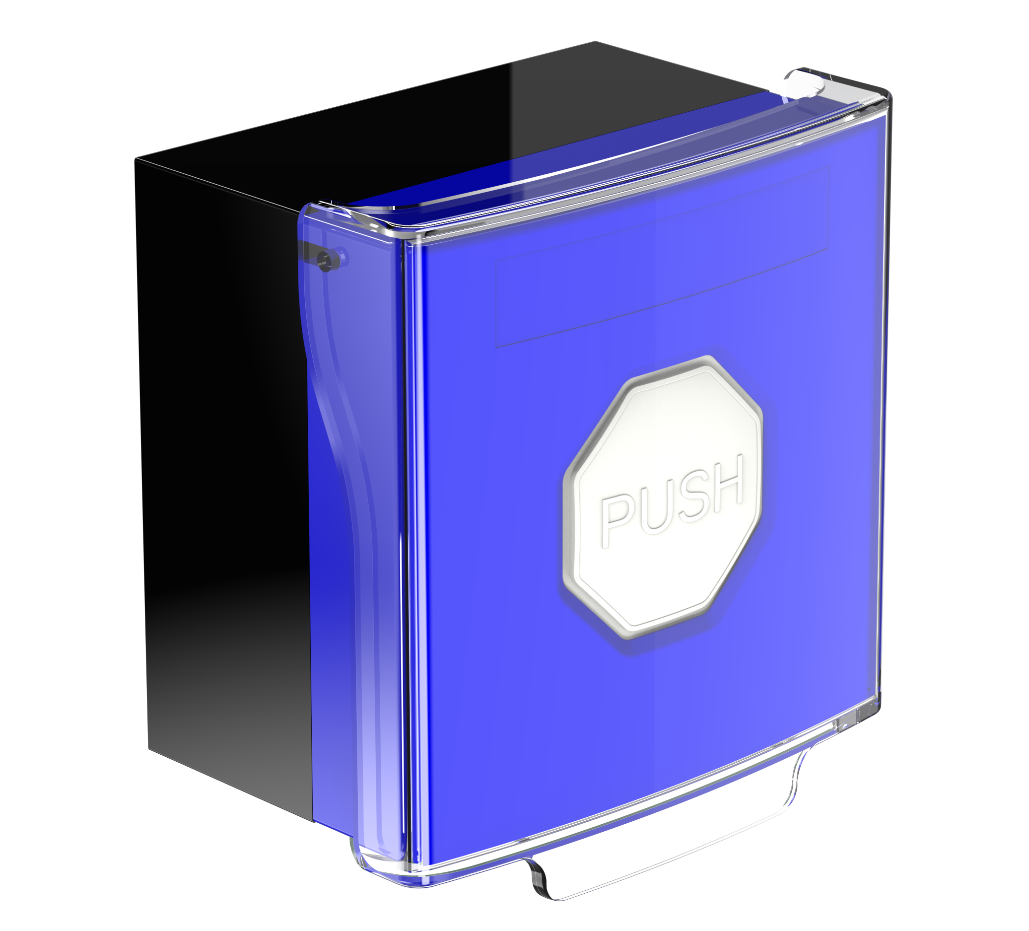 Larmknapp Blå m. Vit knapp