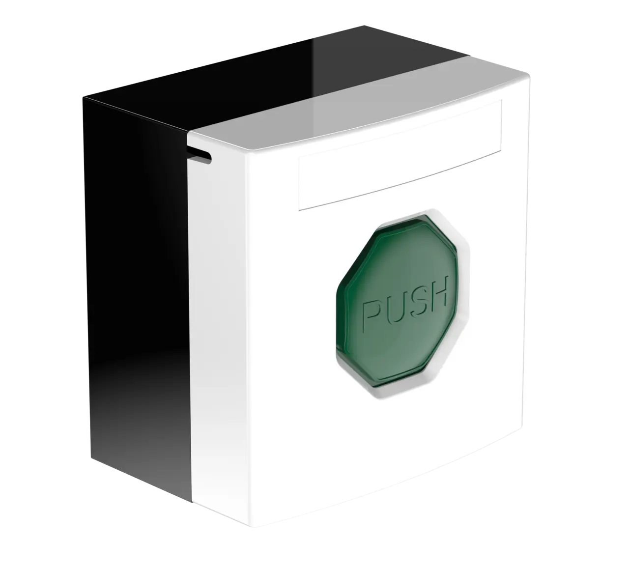 Larmknapp Vit. Grön knapp