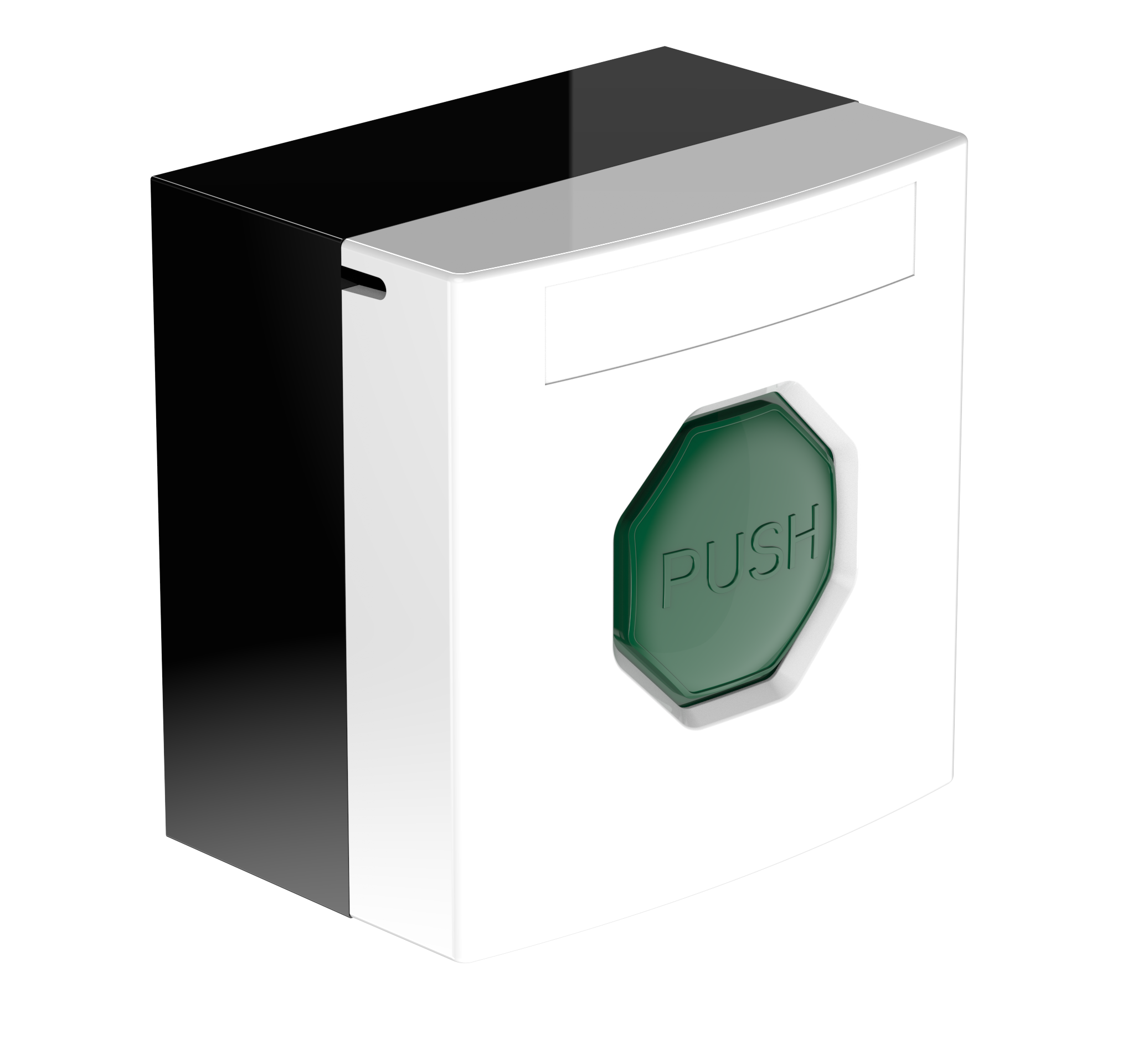 Larmknapp Vit. Grön knapp