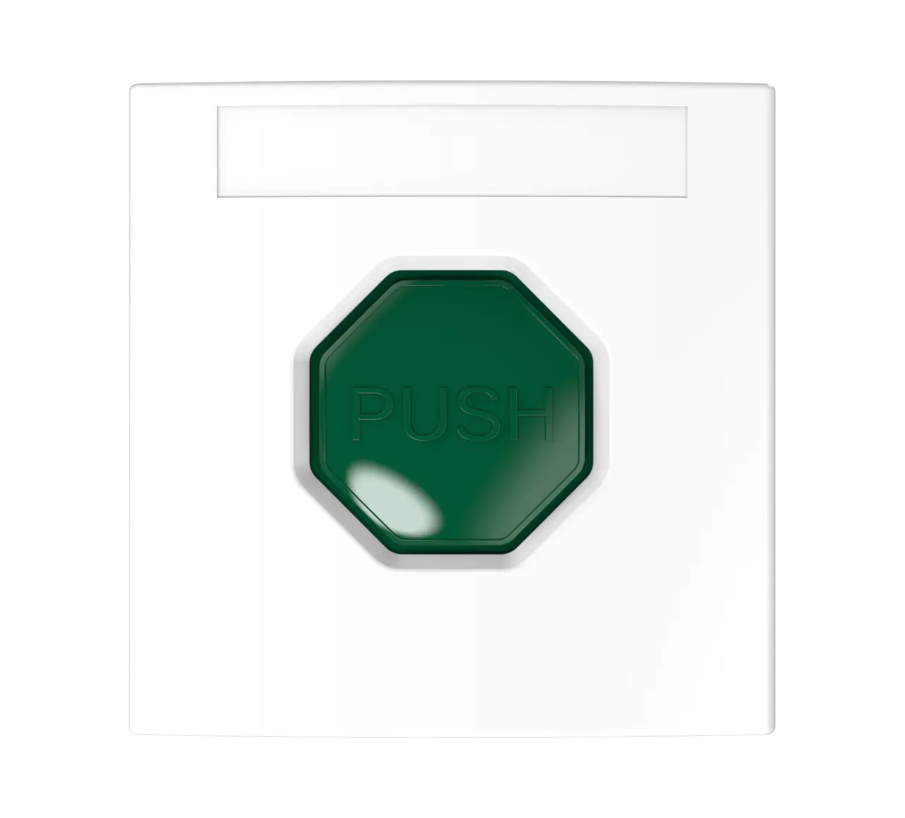 Larmknapp Vit. Grön knapp