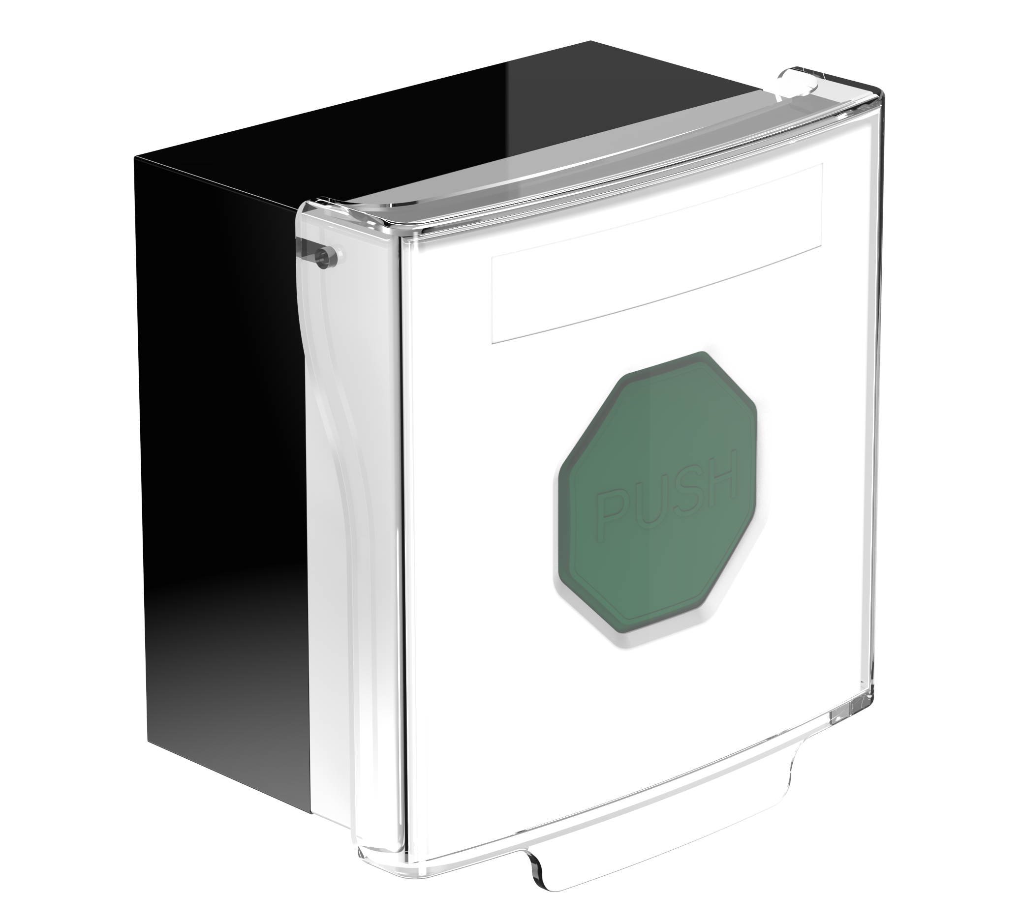 Larmknapp Vit. Grön knapp