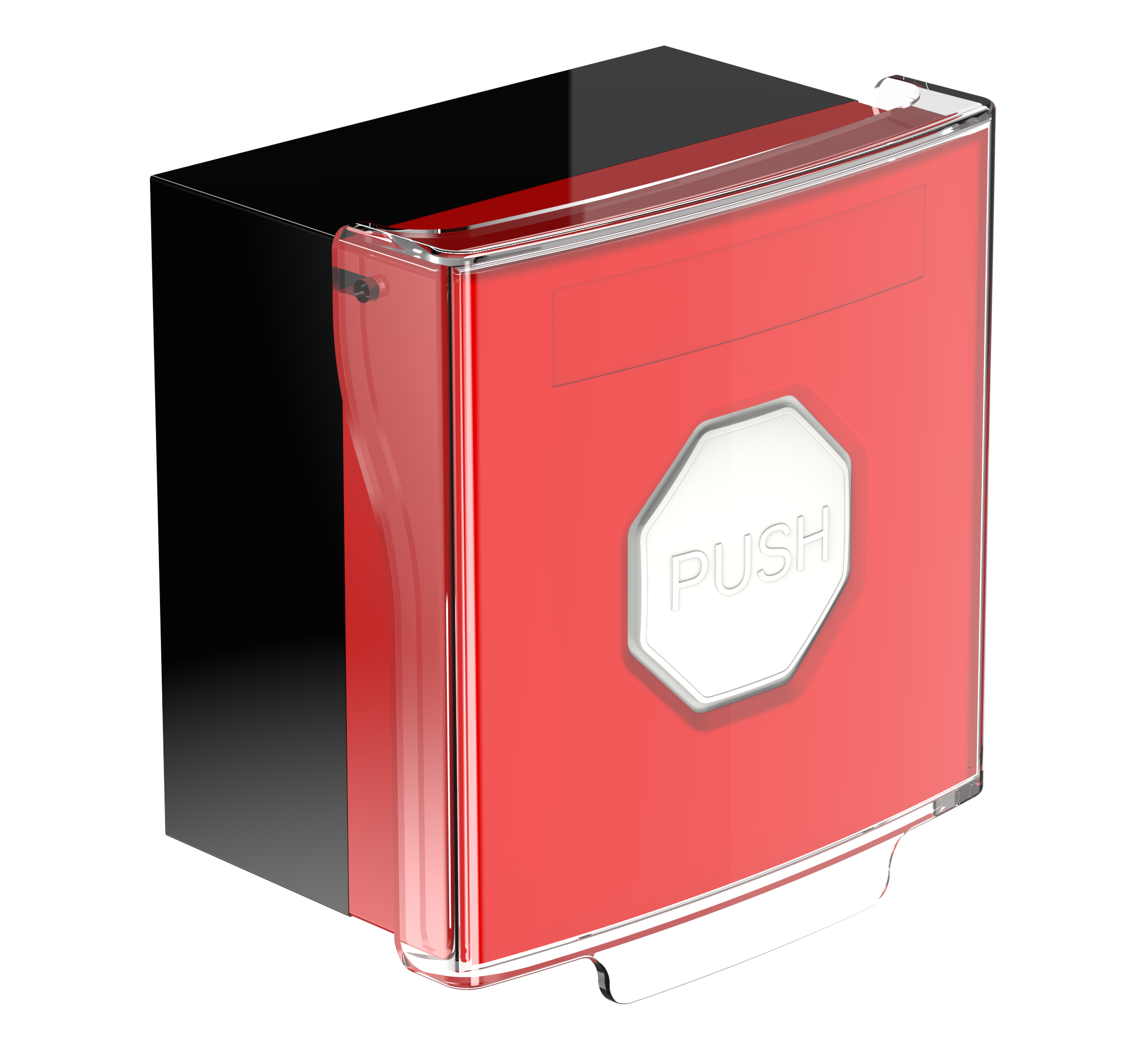 Larmknapp Röd m. Vit knapp