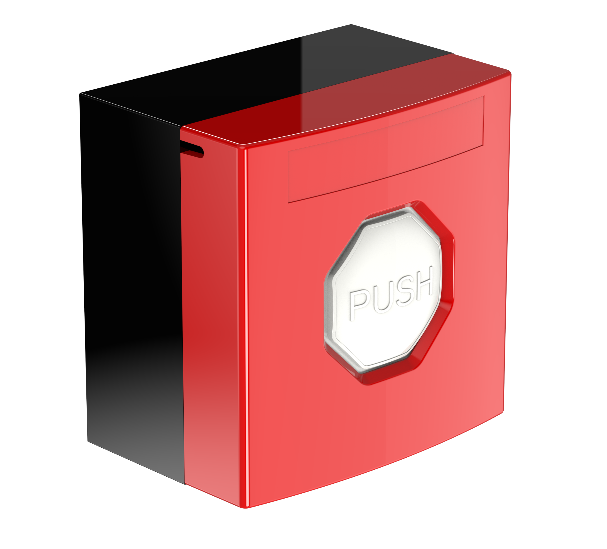 Larmknapp Röd m. Vit knapp