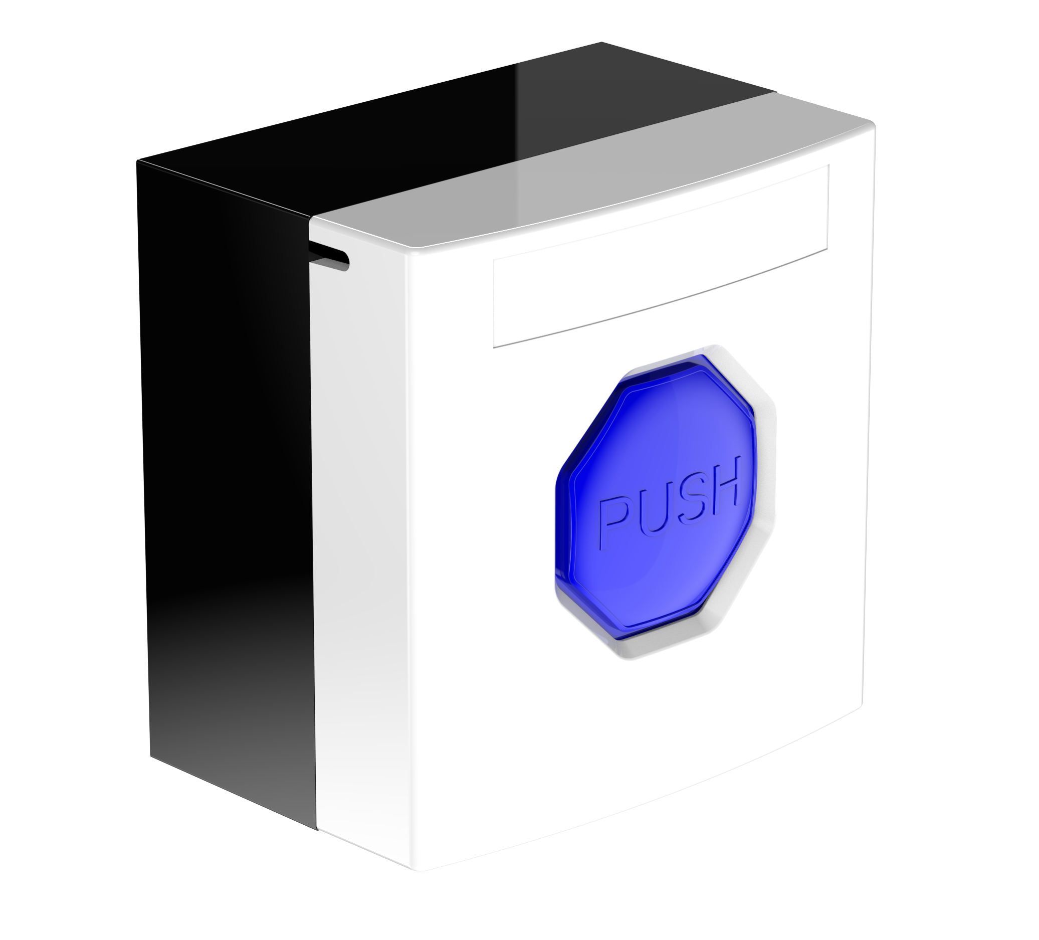 Larmknapp Vit m. Blå knapp