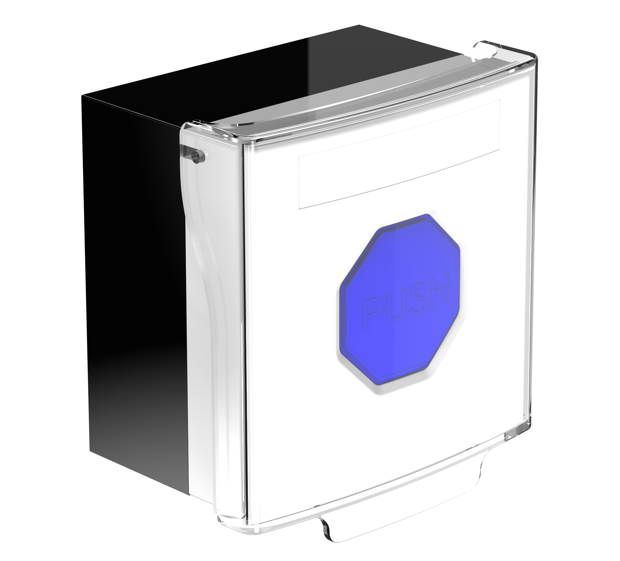 Larmknapp Vit m. Blå knapp