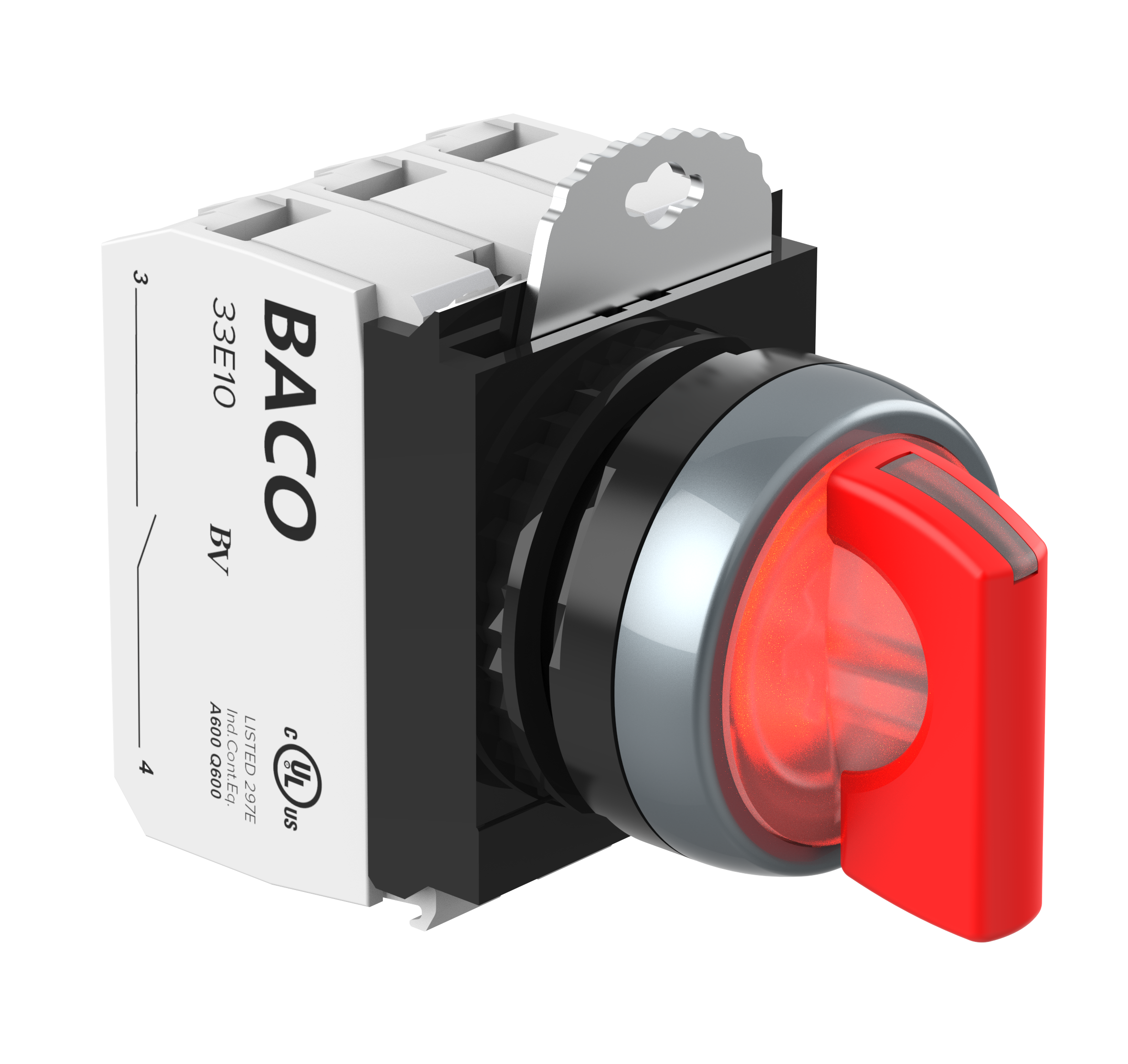 Vred m. LED 1-0 fast NO/NC