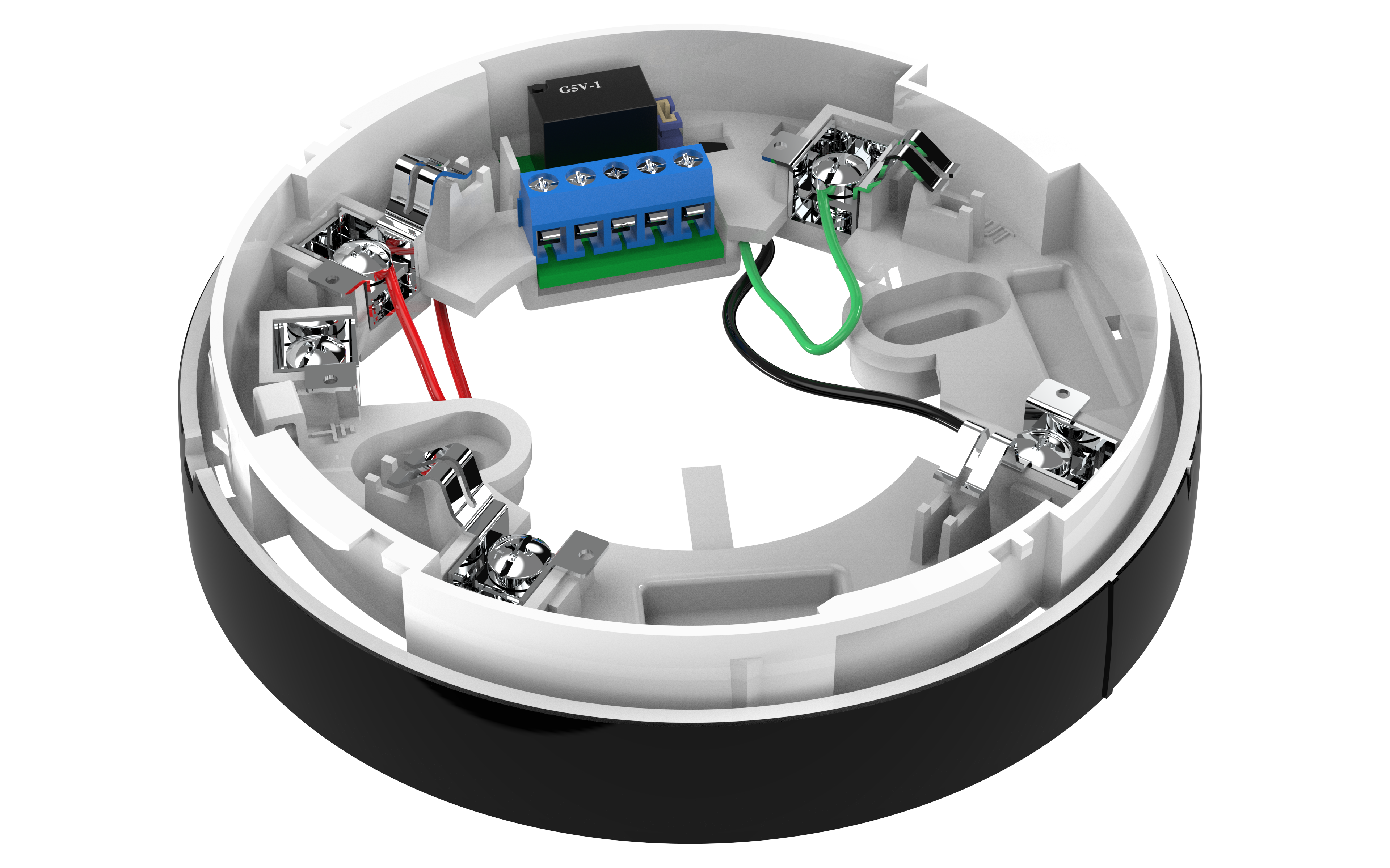 Reläsockel 12V svartmålad