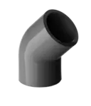 Vinkel 45 grader för saplingsrör mörkgrå 25 mm