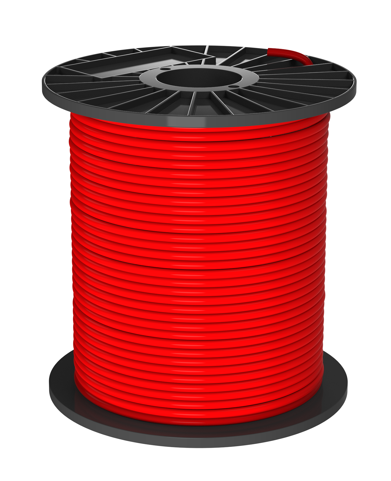 Kabel 2x1.0 + skärm Röd brandresistent 500 meter