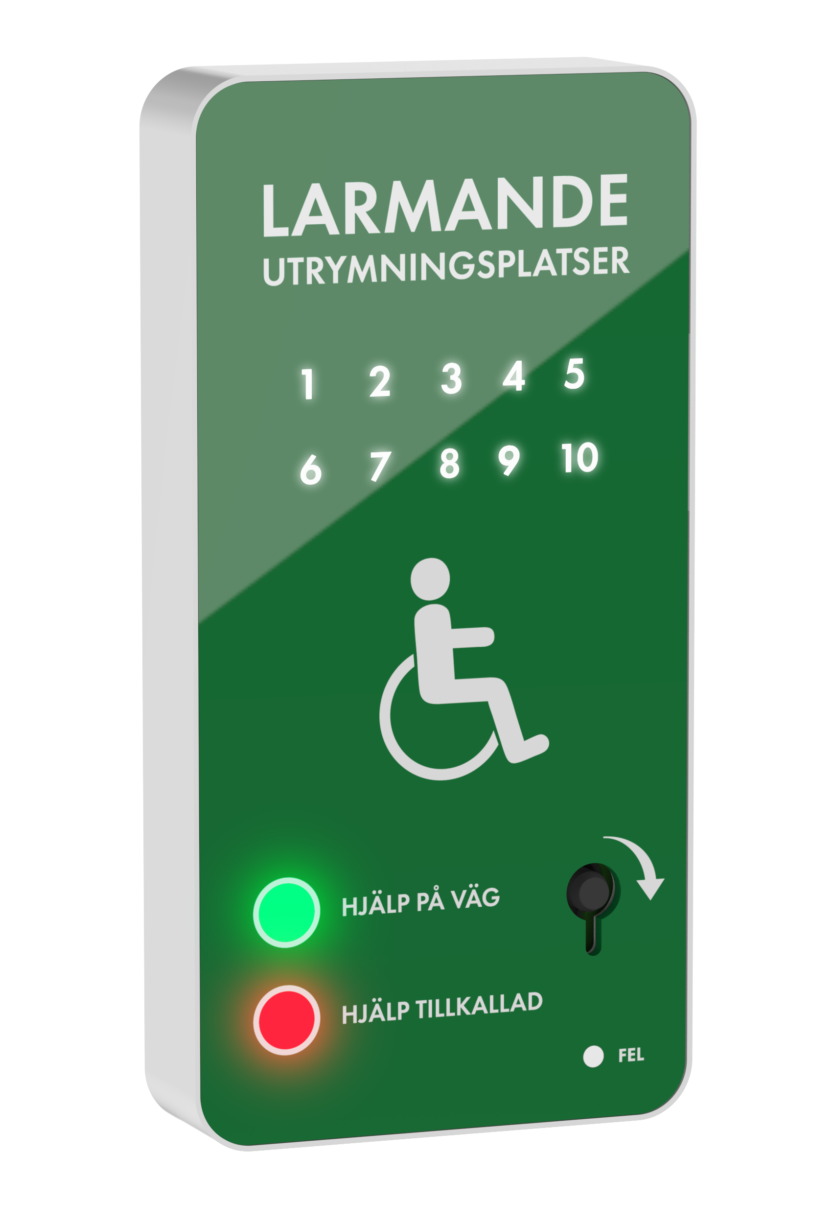 Larmpanel Visuellt nödlarm 1-10 Platser