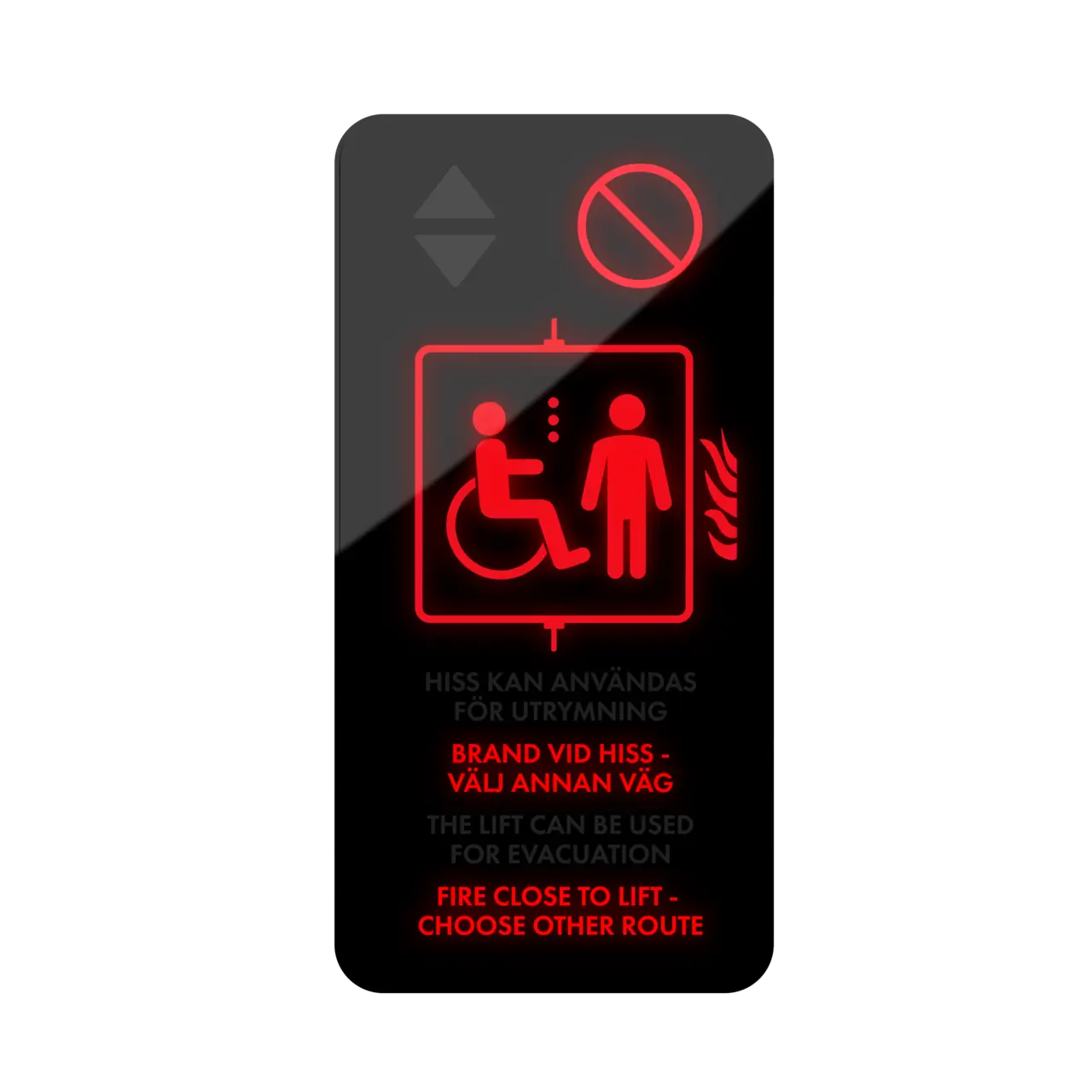 Skylt säker Hisszon Svart