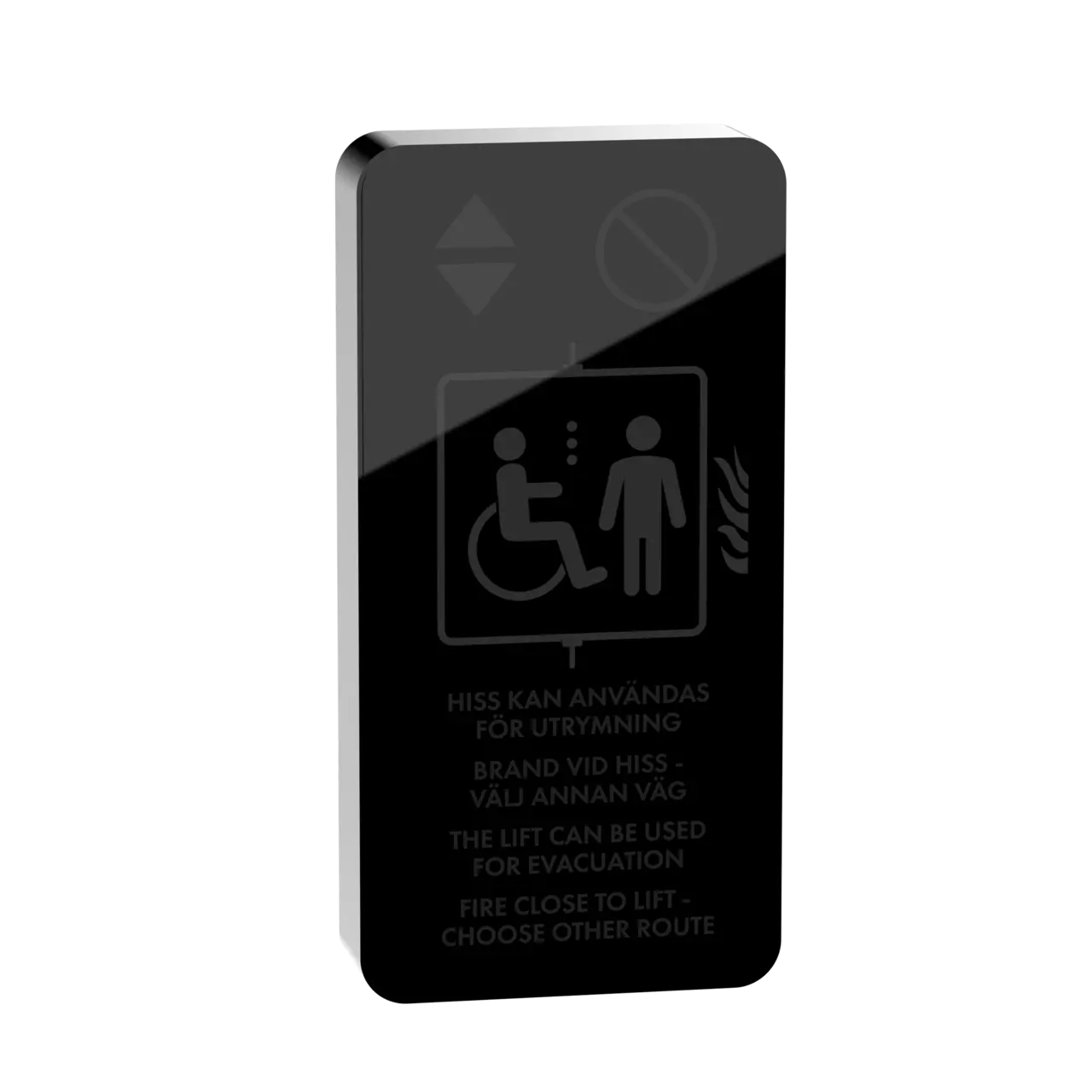 Skylt säker Hisszon Svart