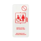 Skylt säker hisszon Vit