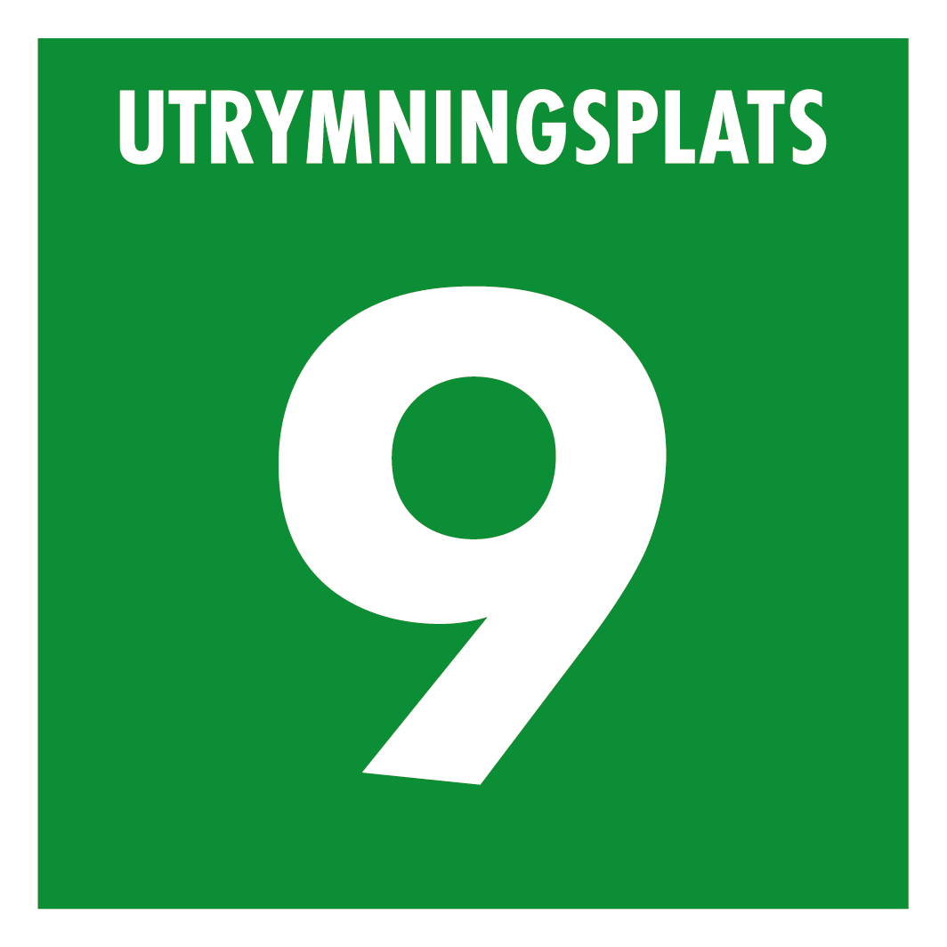 Skylt 90x90 Säkerplats nr 9