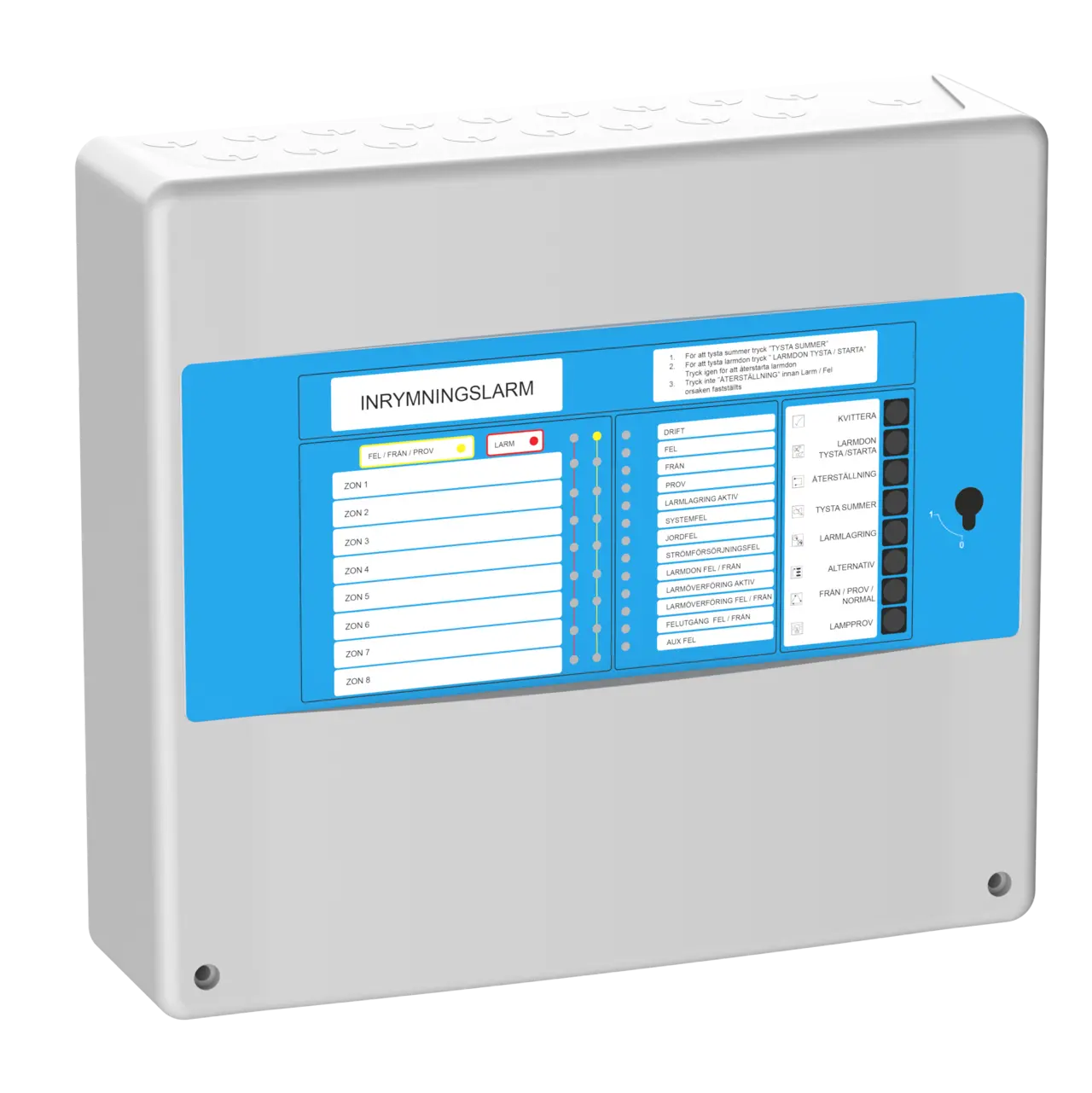 Inrymningslarm 8 Zoner