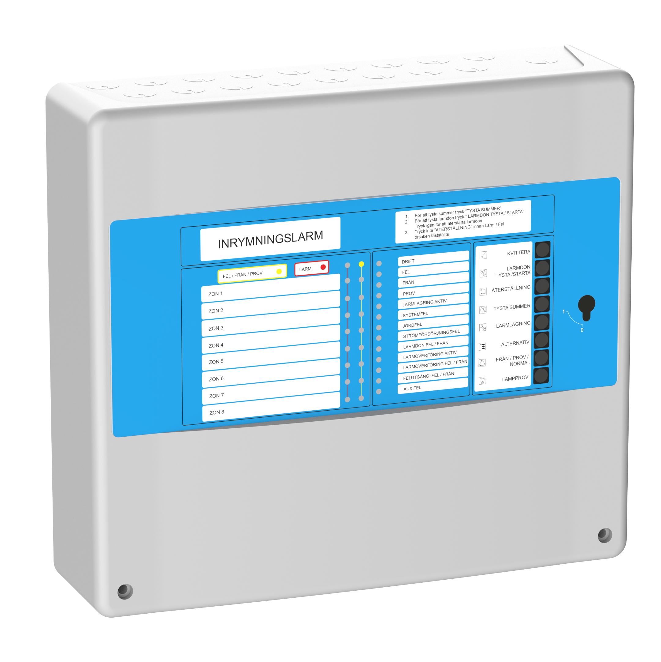 Inrymningslarm 8 Zoner