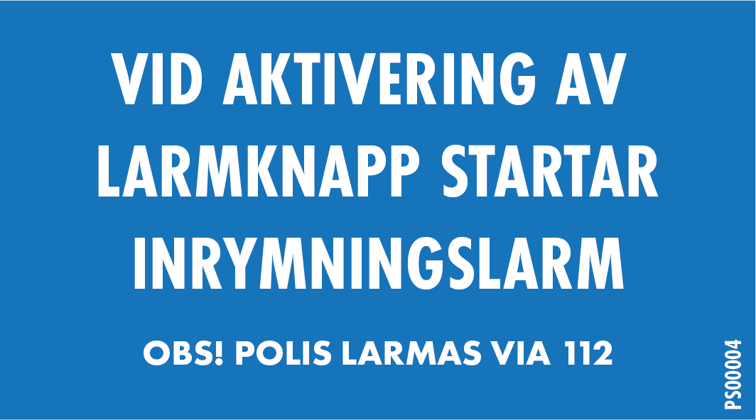 Skylt 90x50 Inrymningslarm