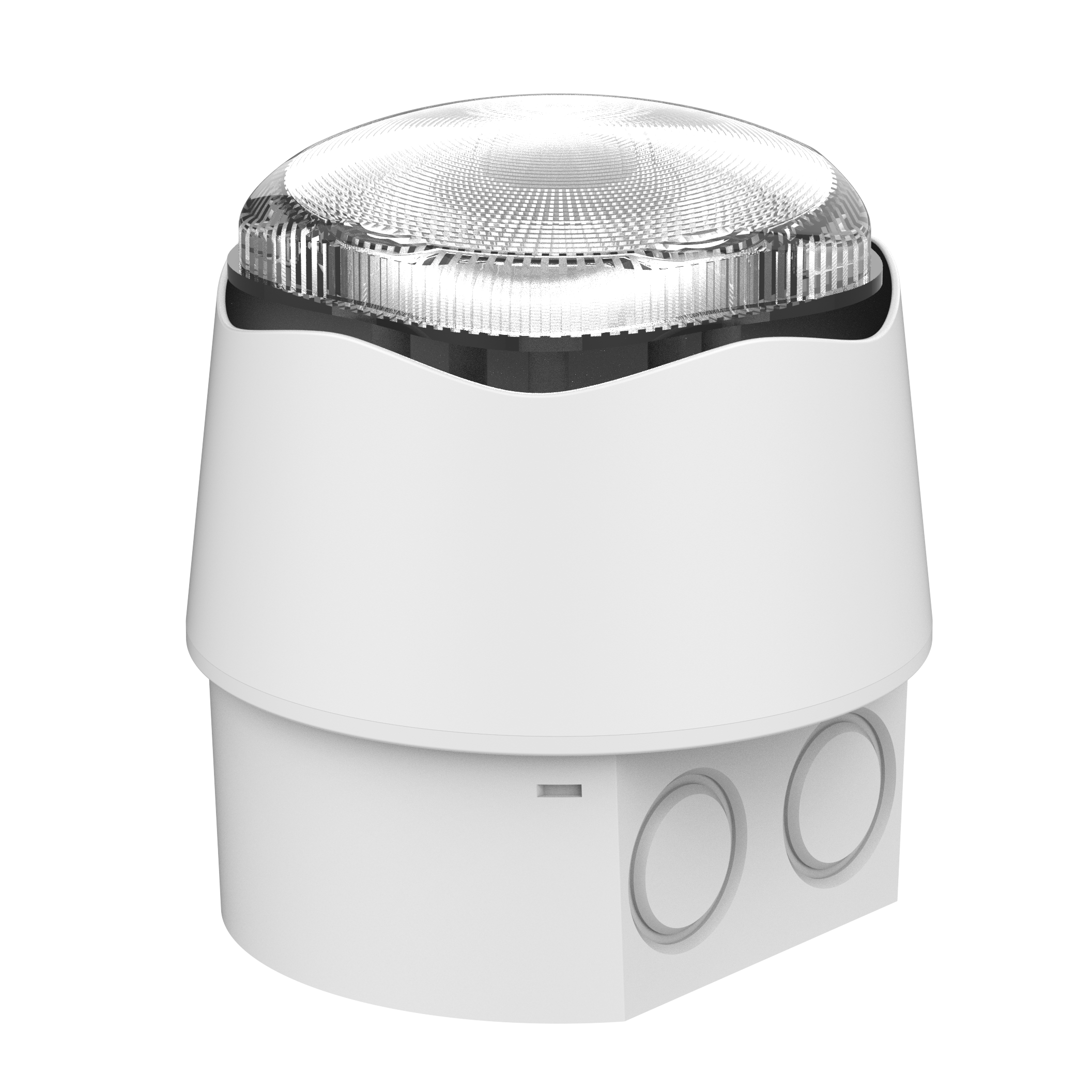 Larmdon Blixt/Sirén Vit IP66