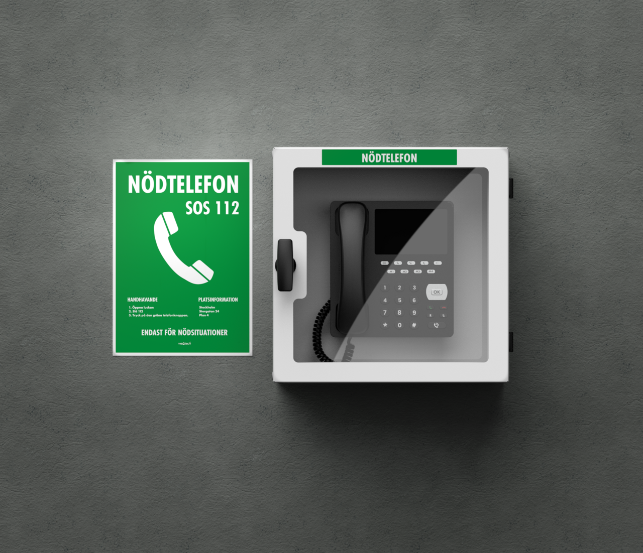 Nödtelefon 4G med Täckskåp