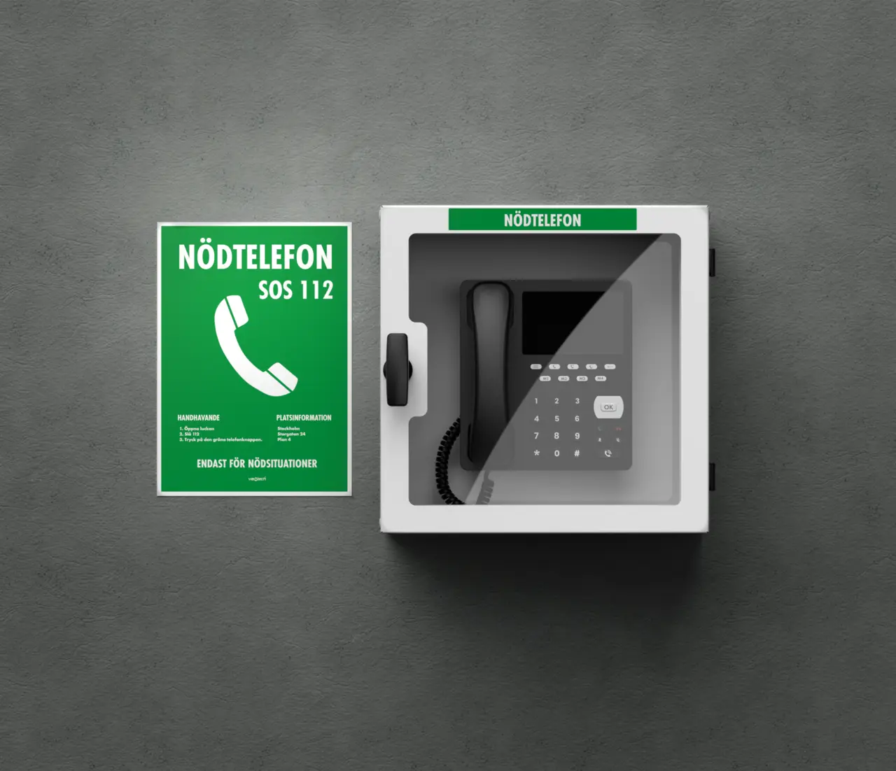 Nödtelefon 4G med Täckskåp