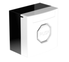 Larmknapp Vit m. Vit knapp