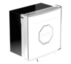 Larmknapp Vit m. Vit knapp