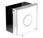 Larmknapp Vit m. Vit knapp