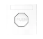 Larmknapp Vit m. Vit knapp