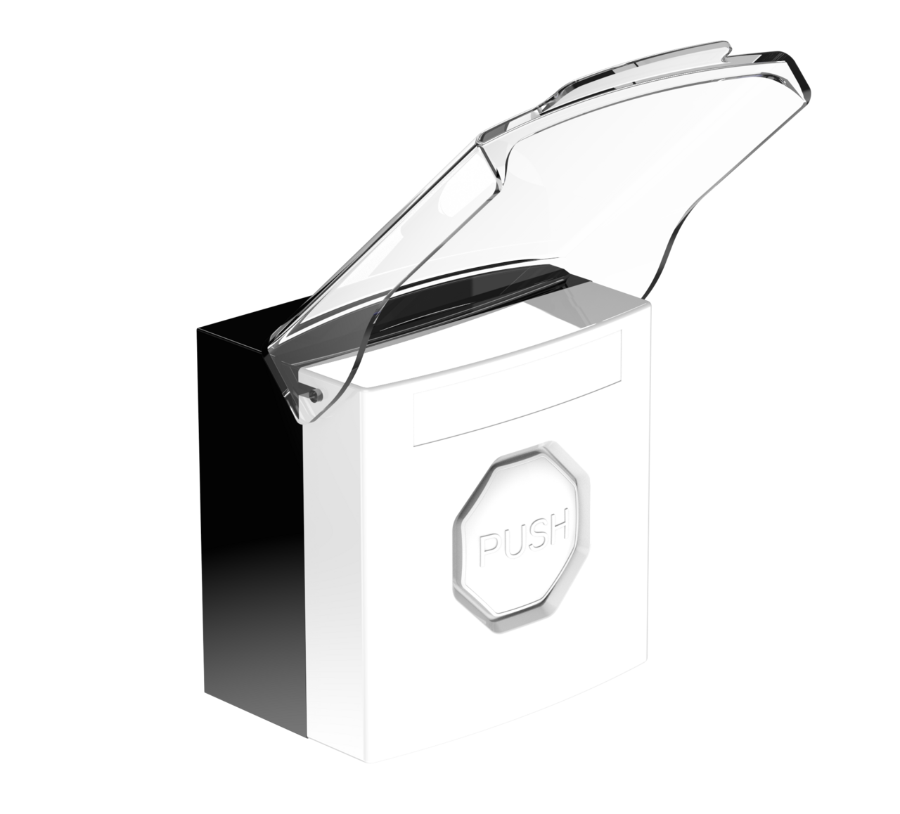 Larmknapp Vit m. Vit knapp