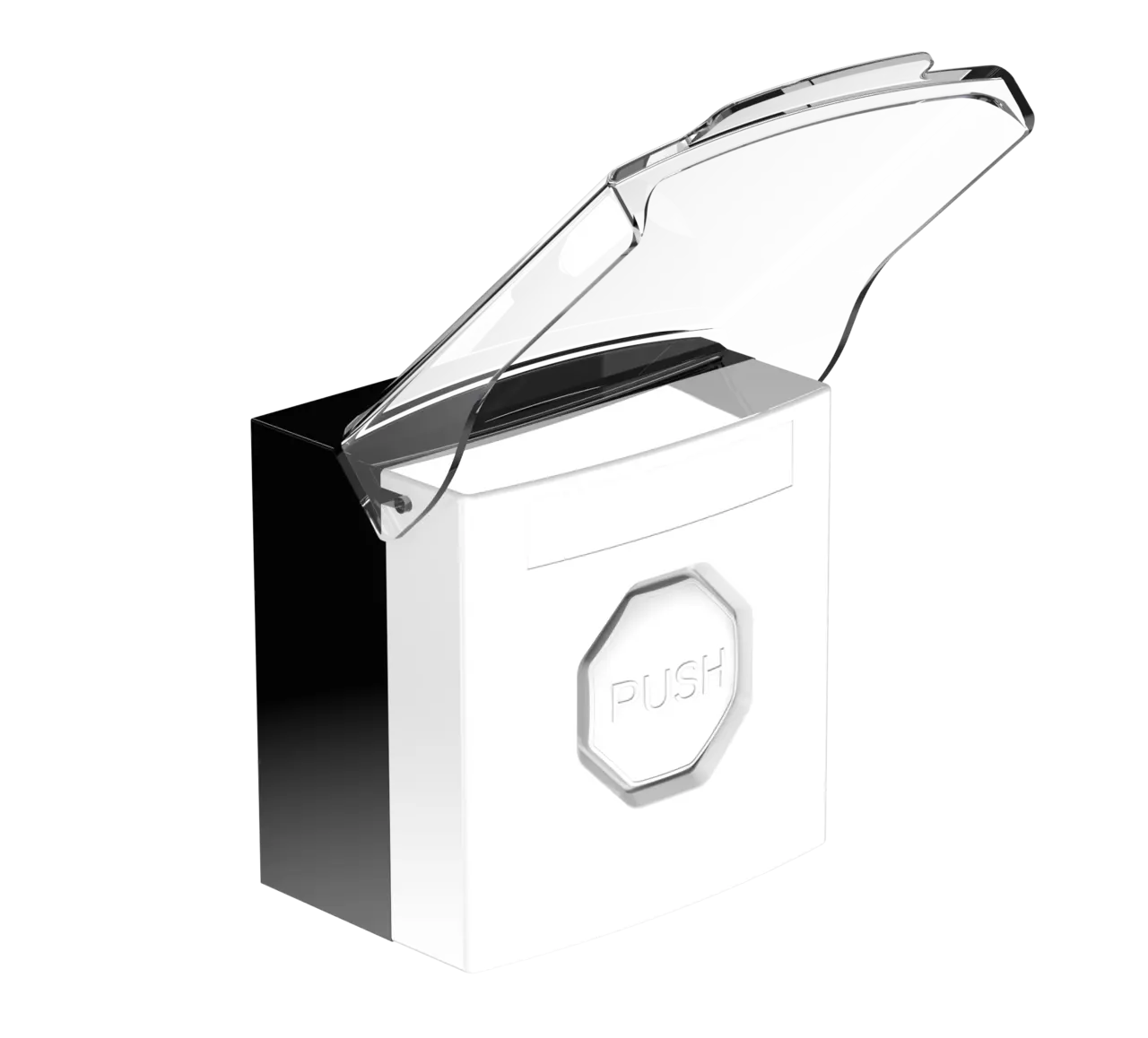 Larmknapp Vit m. Vit knapp