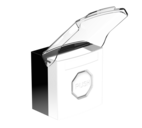 Larmknapp Vit m. Vit knapp