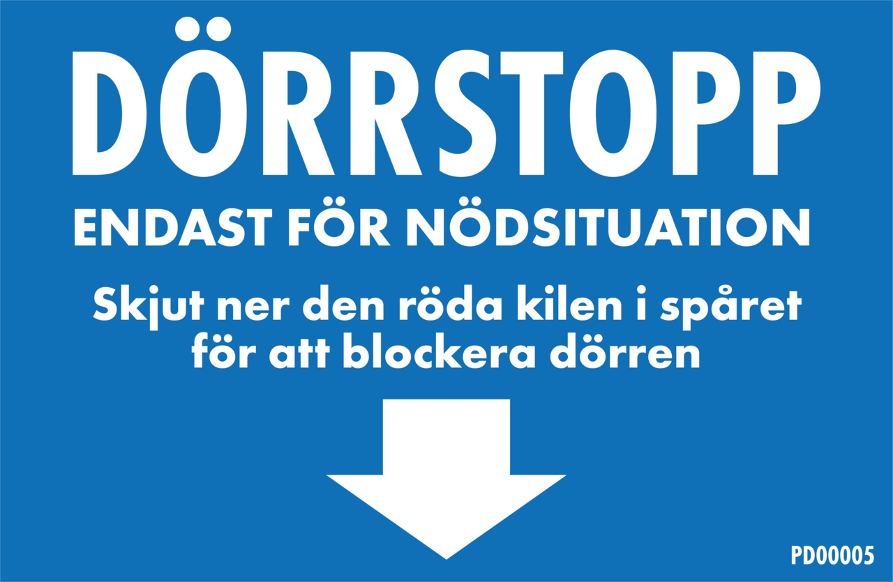 Dekal 138 x 90 Dörrstopp Pil