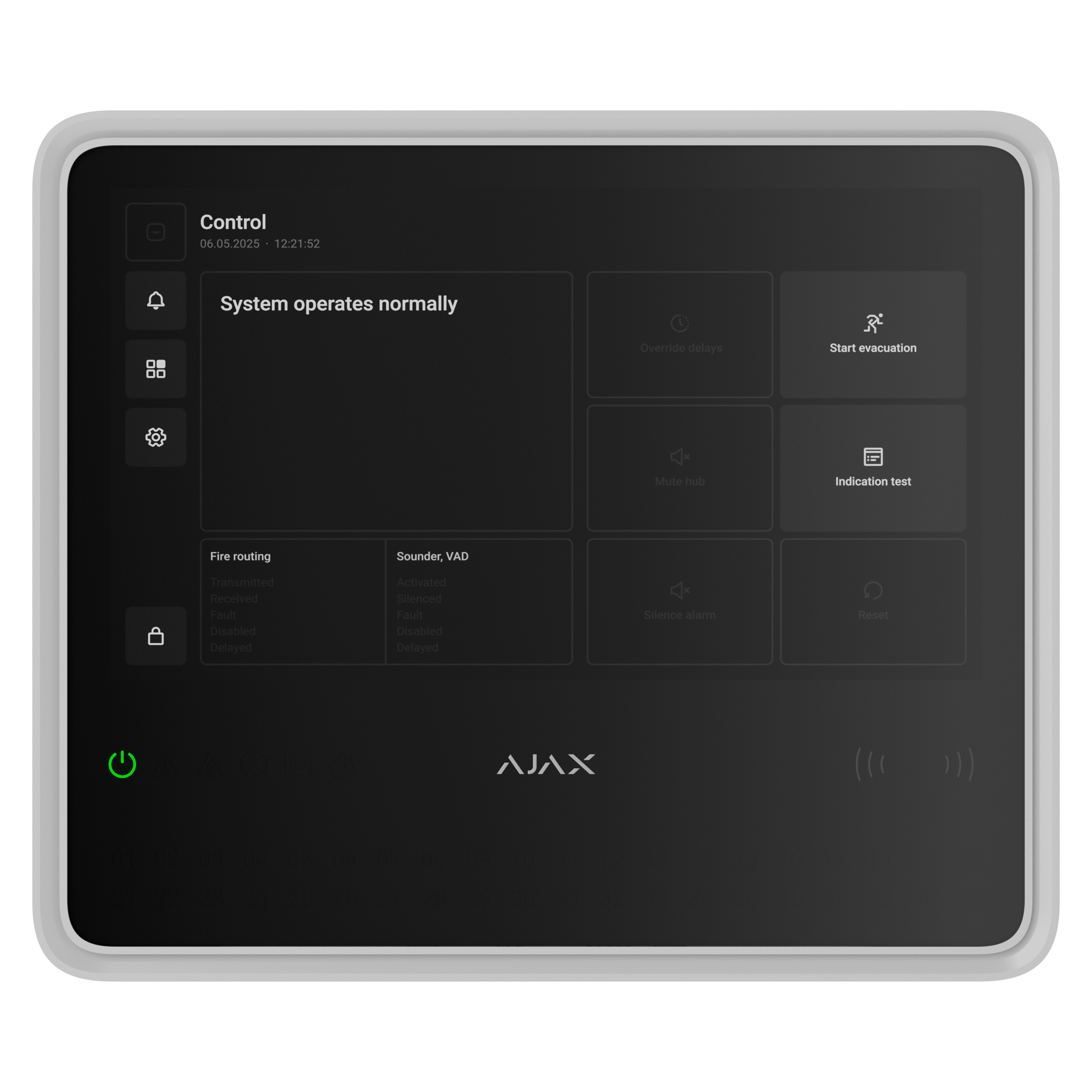 Ajax Brandlarmcentral EN54 line Fire Hub Jeweller Vit