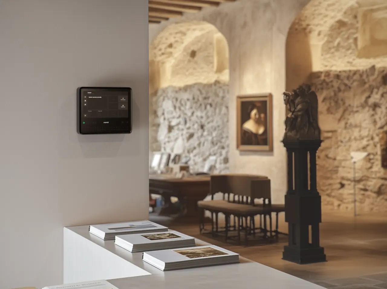 Ajax Brandlarmcentral EN54 line Fire Hub Jeweller Svart