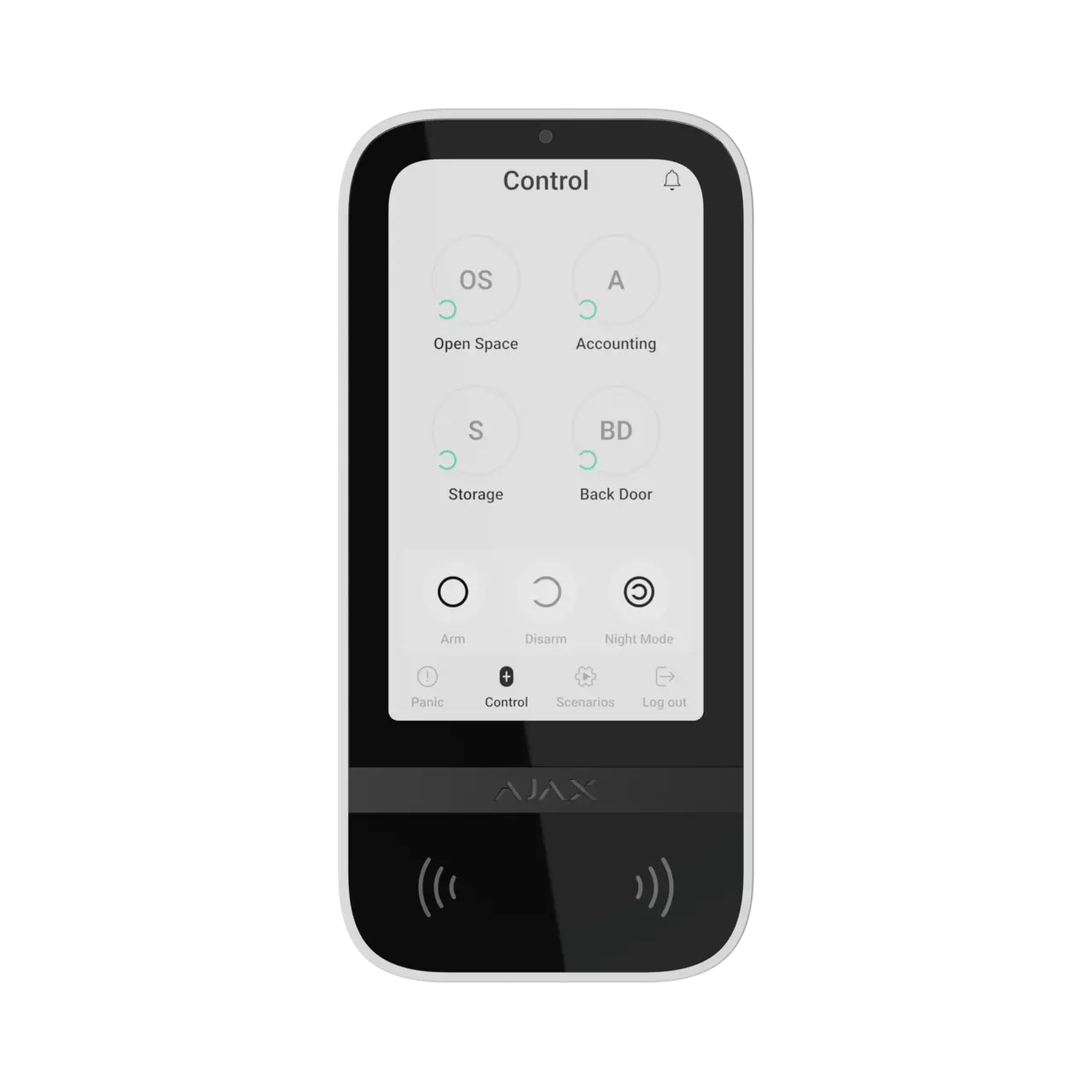 Ajax Manöverpanel Touch DESFire BLE trådlös vit