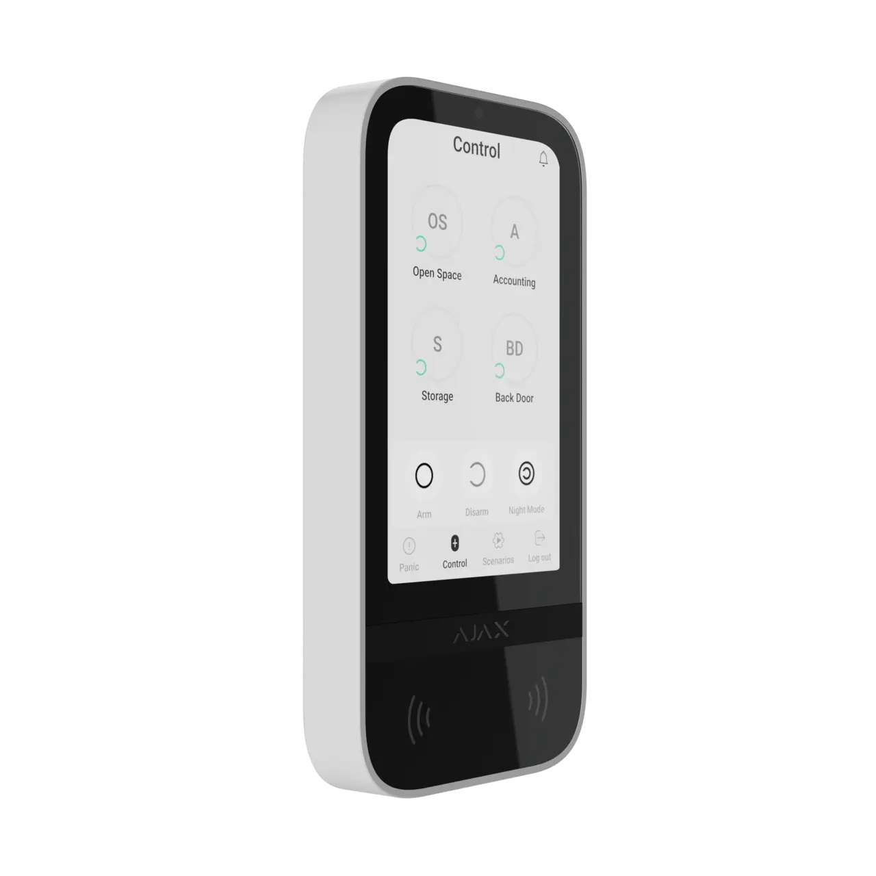 Ajax Manöverpanel Touch DESFire BLE trådlös vit