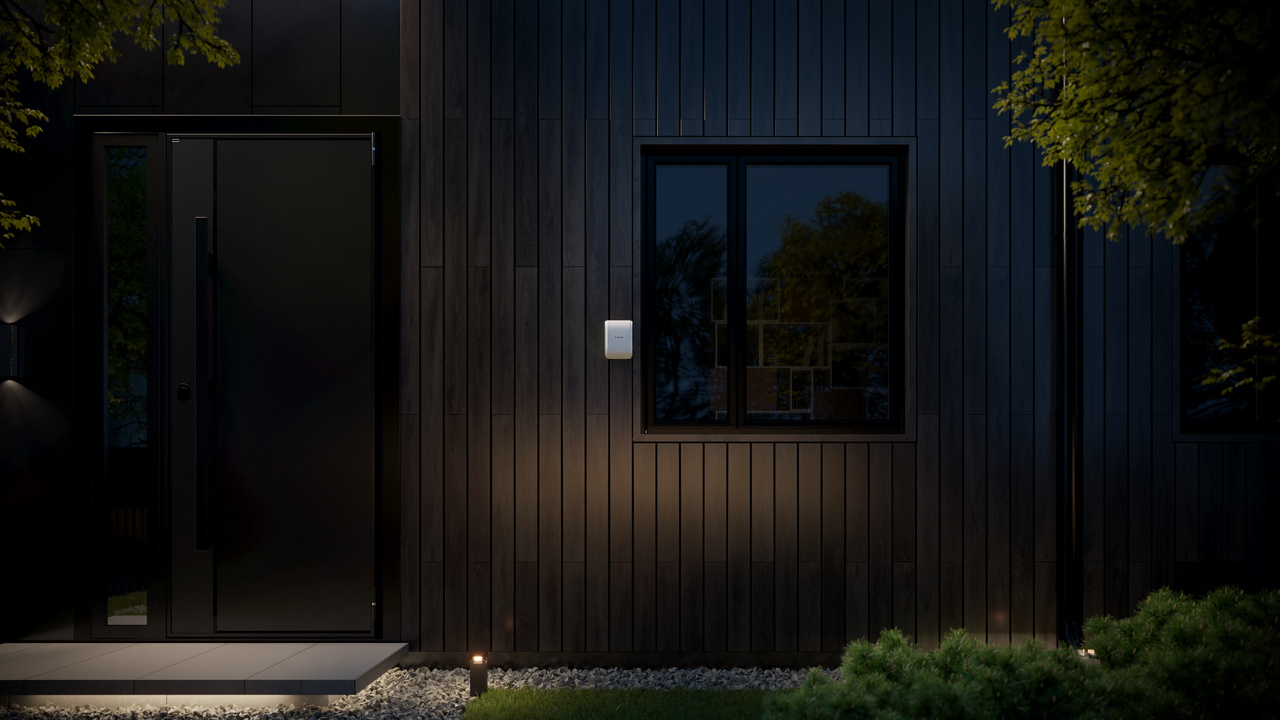 Ridådetektor dubbel utomhus 4-15m trådlös vit